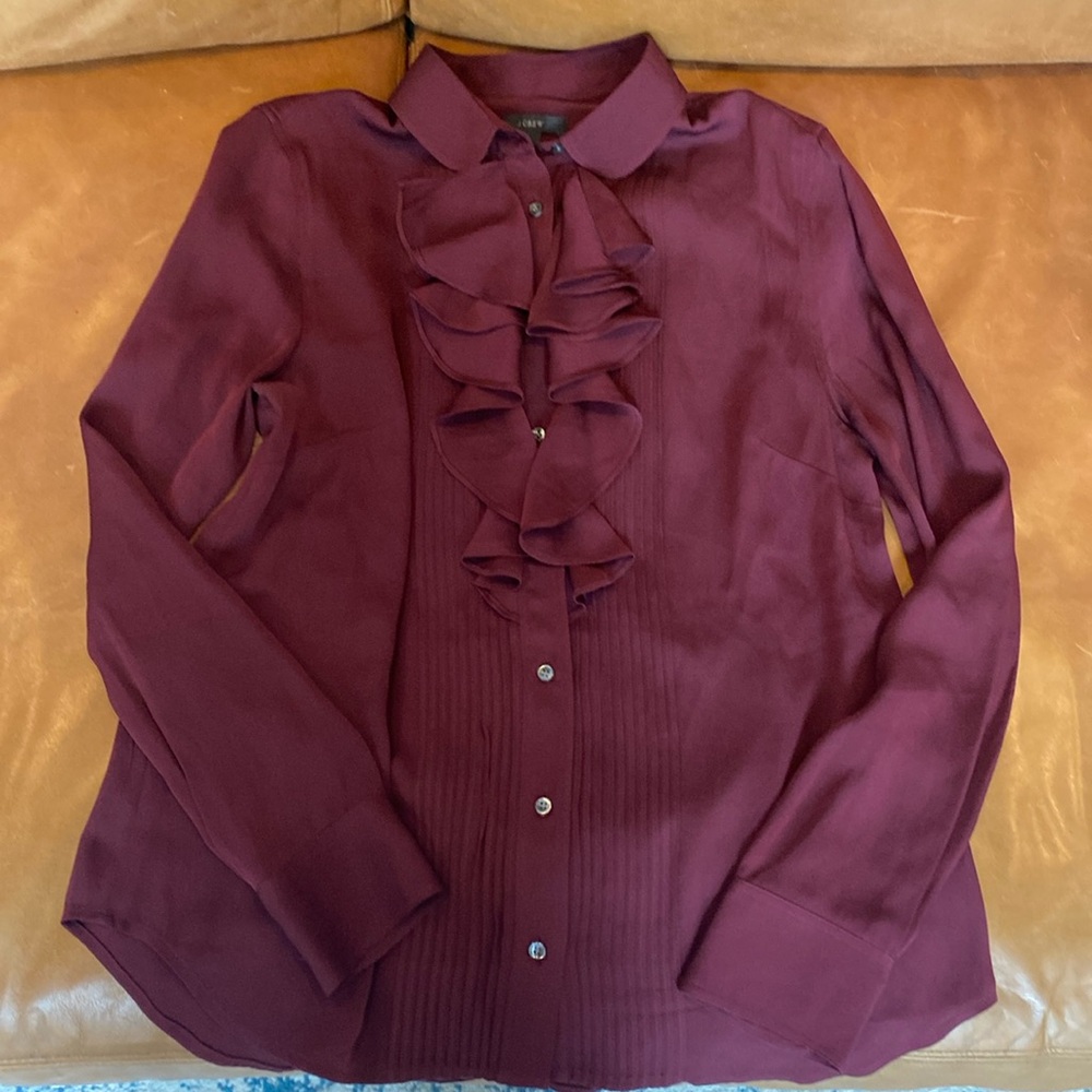 JCrew ruffle tuxedo shirt